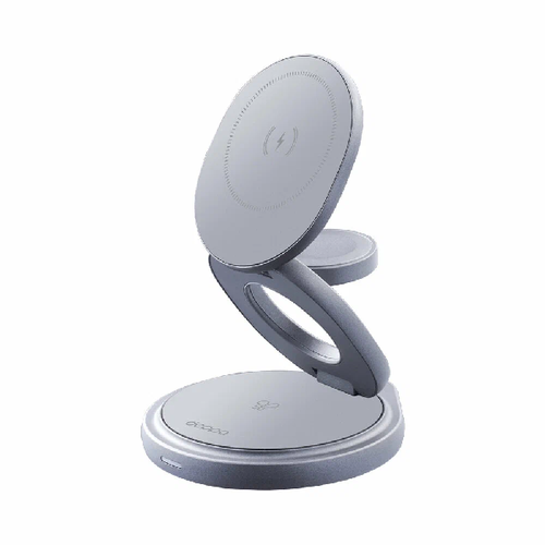ЗУ беспроводное Deppa 3 in1 MagSafe Rotation QI ( iPhone/Apple Watch/AirPods) Grafit (23161) фото 