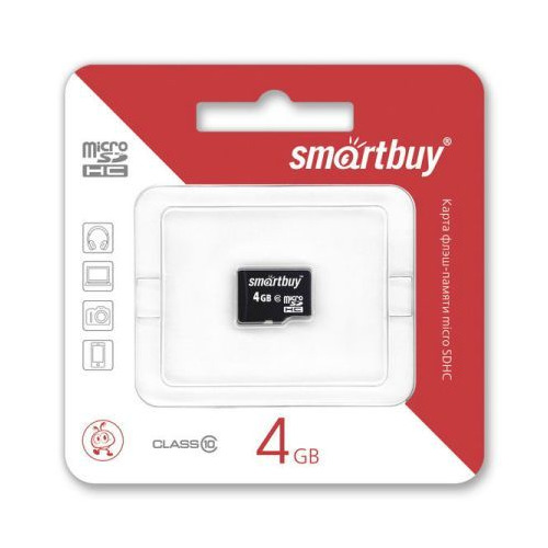 карта памяти SmartBuy microSD 4Gb (class 10)